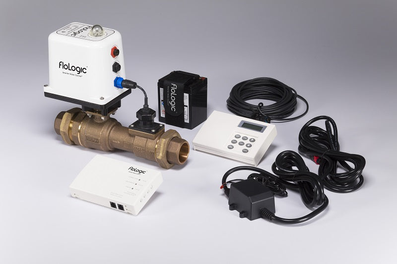 Système de détection de fuite et d'arrêt automatique de l'eau FloLogic de 1,5 pouce, passerelle de connexion et panneau de commande hérité