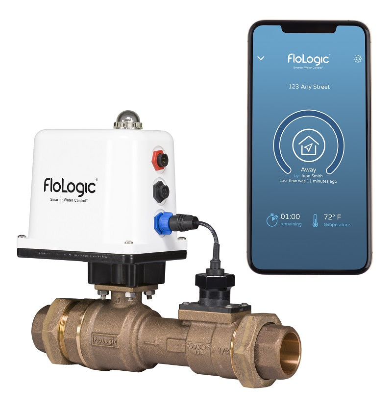 Système de détection de fuite et d'arrêt automatique de l'eau FloLogic de 1,5 pouce, passerelle de connexion et panneau de commande hérité