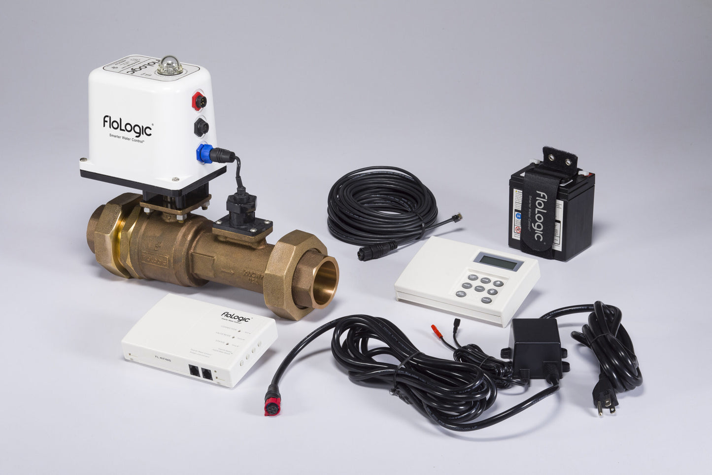 Système de détection de fuite et d'arrêt automatique de l'eau FloLogic de 2 pouces avec passerelle de connexion et panneau de commande hérité