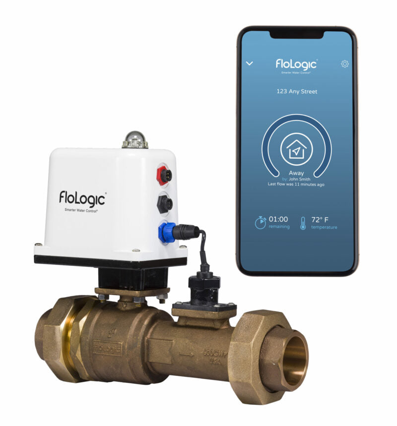 Système de détection de fuite et d'arrêt automatique de l'eau FloLogic de 2 pouces avec passerelle de connexion et panneau de commande hérité